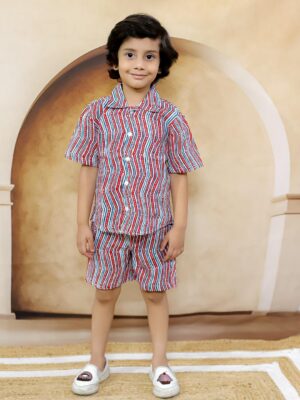 Ka-mee Boys Printed Shirt with Shorts