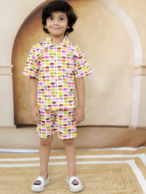 Ka-mee Boys Printed Shirt with Shorts