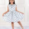 2 Kamee Girls Ocean Blue Frock Dress – Pure Cotton Fit and Flare