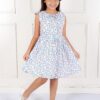 29 Kamee Girls Light Blue Frock Dress – Pure Cotton Fit and Flare