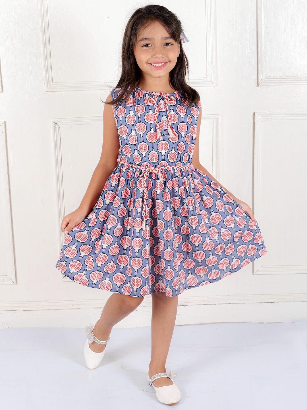 34 Kamee Girls Red Frock Dress – Pure Cotton Fit and Flare