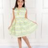 4 Kamee Girls Green Frock Dress – Pure Cotton Fit & Flare