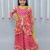 Kamee Girls Pink Lehenga & Choli Set with Dupatta in Cotton