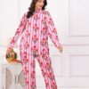 DSC05904 copy Kamee Women Pure Cotton Pink Striped Shirt & Trouser Co-Ords Set