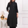 Kamee Women Pure Cotton Black Co-Ord Set for Casual Wear